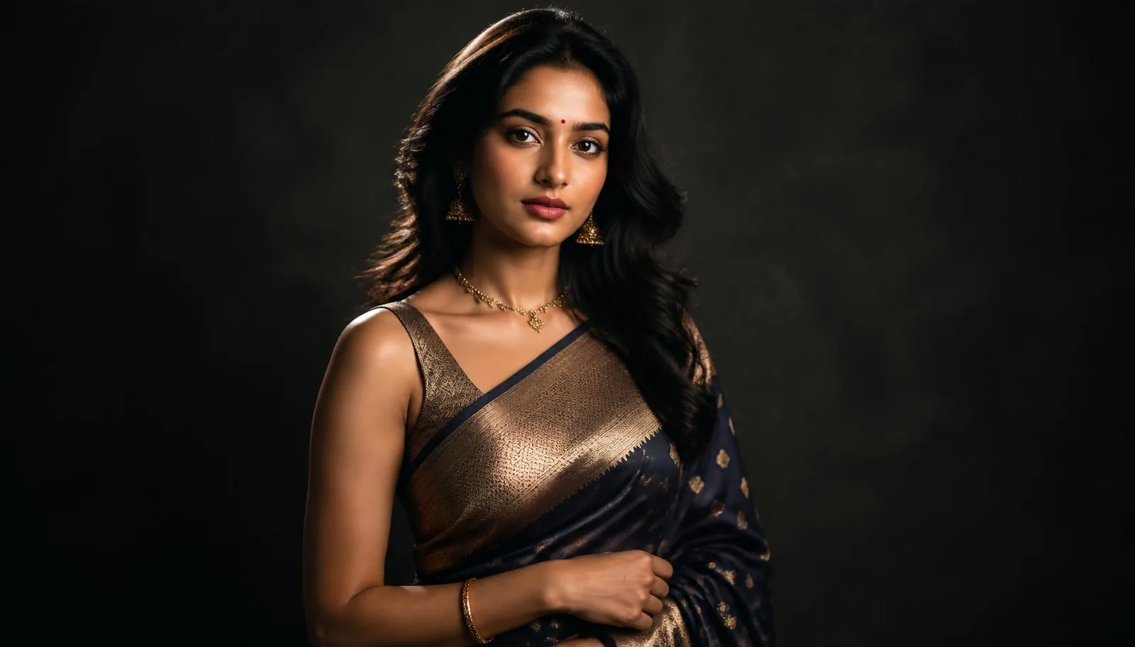 Indian studio portrait with dramatic lighting